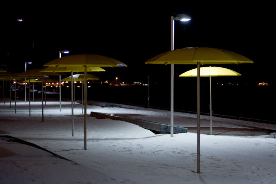 Winter Night Umbrellas